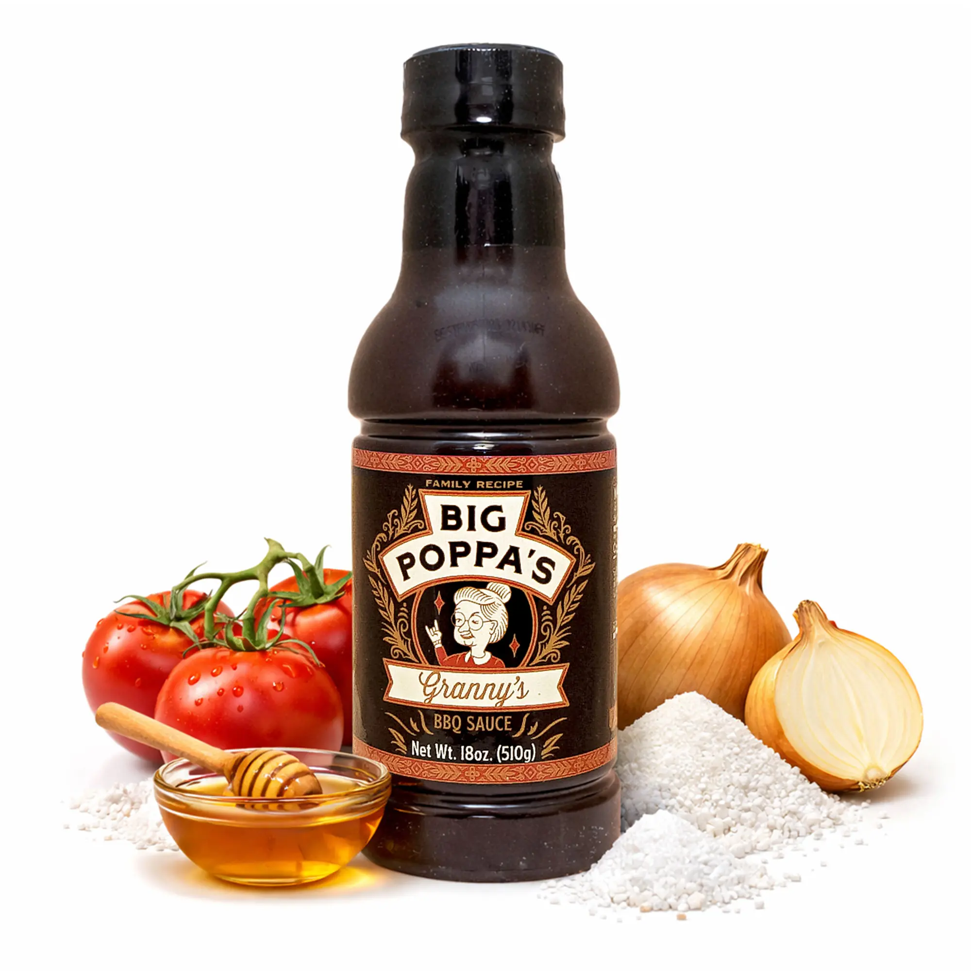 Granny's Homemade BBQ Sauce, 18oz Jarred Refrigerated Cooking Sauce - Classic Southern Flavor for Ribs & Chicken