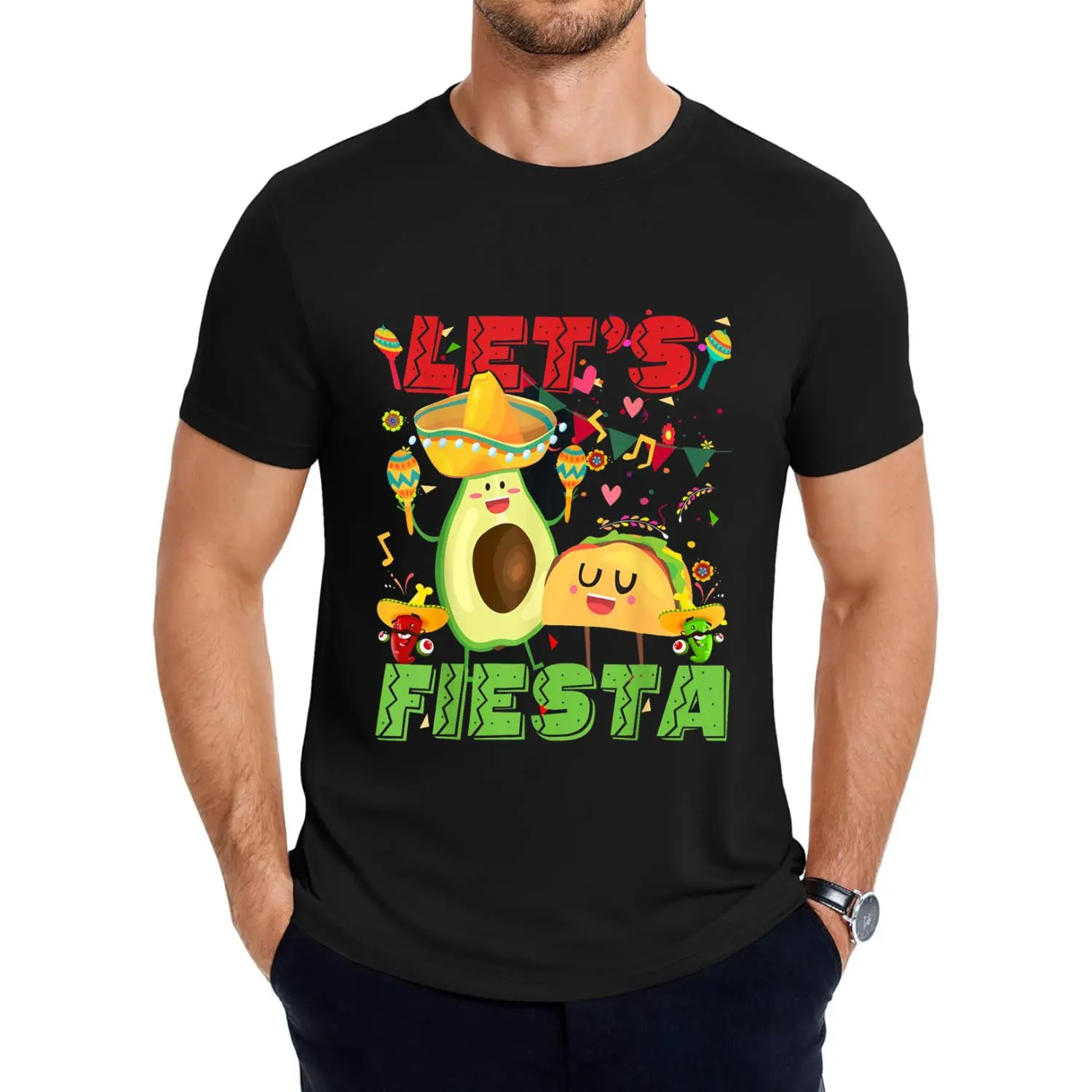 Let's Fiesta Avocado And Tacos Cinco De Mayo Mexican Party T-Shirt