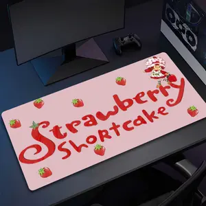 Strawberry Shortcake Cartoon Mouse Pad Rubber Anti-Slip Desk Mat Thick Base Keyboard Mouse Pad