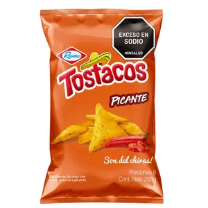 Ramo Tostacos Spicy Corn Chips - 200gr Package - Snack - Crispy Corn Chips with Spicy Flavor crispy snack papitas
