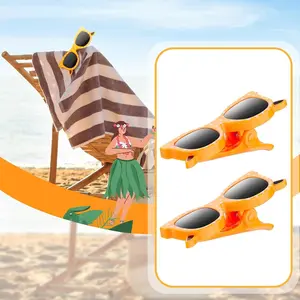 2 Large Beach Chair Towel Clips, Perfect for Loungers, Cruise Liner Clothes Line, Patio, Holiday Pool, Outdoor Summer Beach Gear