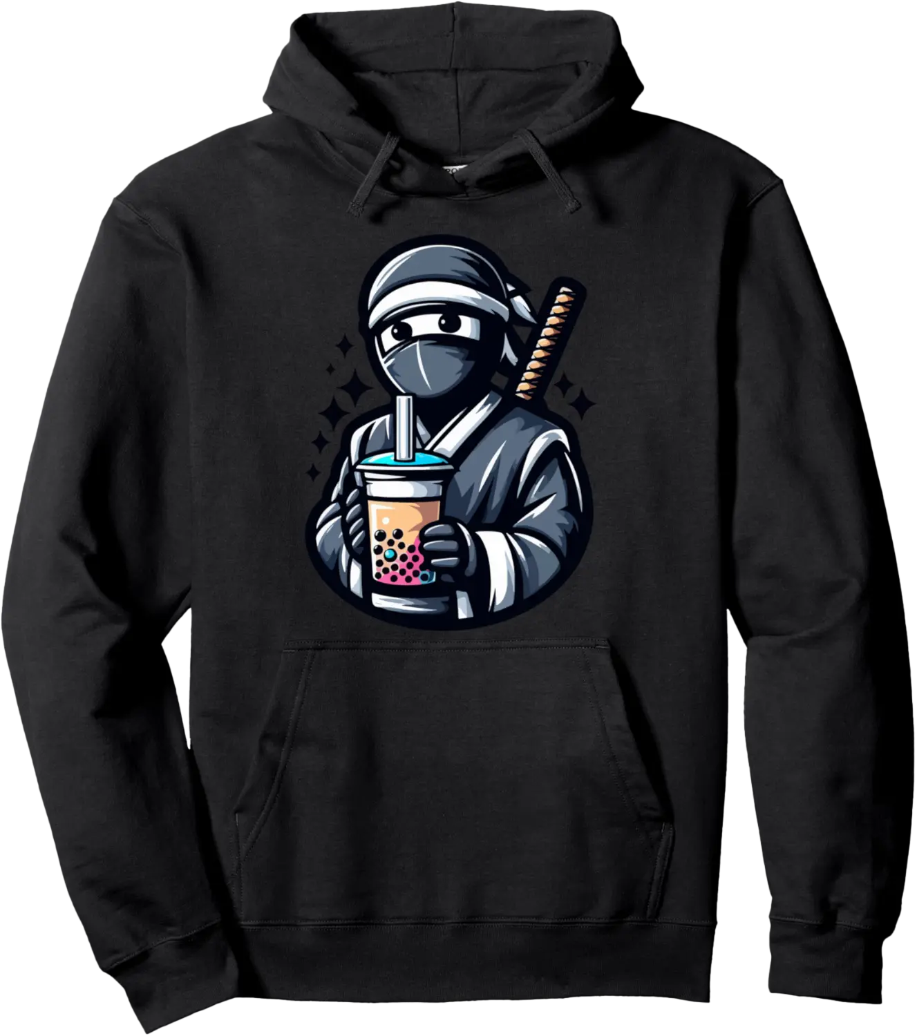 Ninja Drinking Bubble Tea Japanese Kimono Pullover Hoodie - Keithhodges Shop 95B0DMYVGM4H