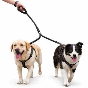 2-in-1 Dual Dog Leash — 360° Anti-Tangle Double Leash for Medium & Large Dogs (20–150 lbs) — No Pull, Heavy Duty, Weatherproof & Durable — Ideal for Active Walks (Trending)