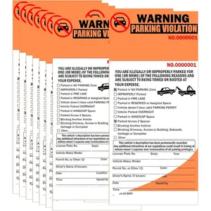 2-Part Perforated Numbered Parking Violation Ticket Carbonless Perforated Numbered  Illegally Parked Window Tag 4 x 8.5 Inch - Parking Violation for  Window 50 Pack