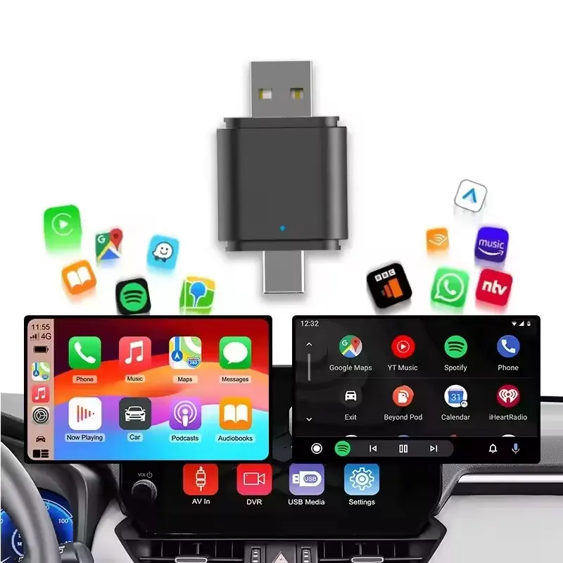 Kingz Box 2 in 1 Wireless Adapter for Carplay & Android Auto 2024