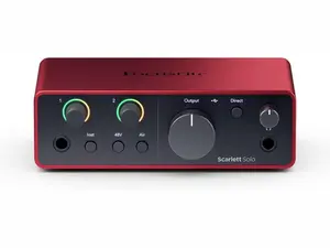 Focusrite Scarlett Solo 4th Gen USB Audio Interface – Studio Quality Recording for Guitarists, Vocalists & Producers with All the Essential Software content creation