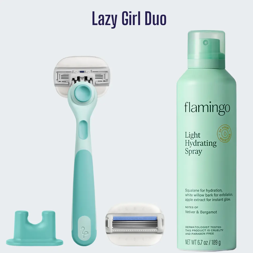 The Lazy Girl Bundle: Moisture Plus Razor and Light Hydrating Spray,No Shave Gel Needed