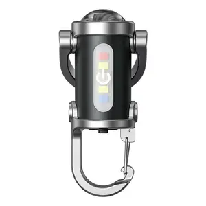 2 Counts Portable Super Bright Mini Keychain LED Flashlight Type-C Usb Rechargeable Work Light Key Ring Pendant LED Flashlight with 2in1 Cable | Can Be Used As A Power Bank