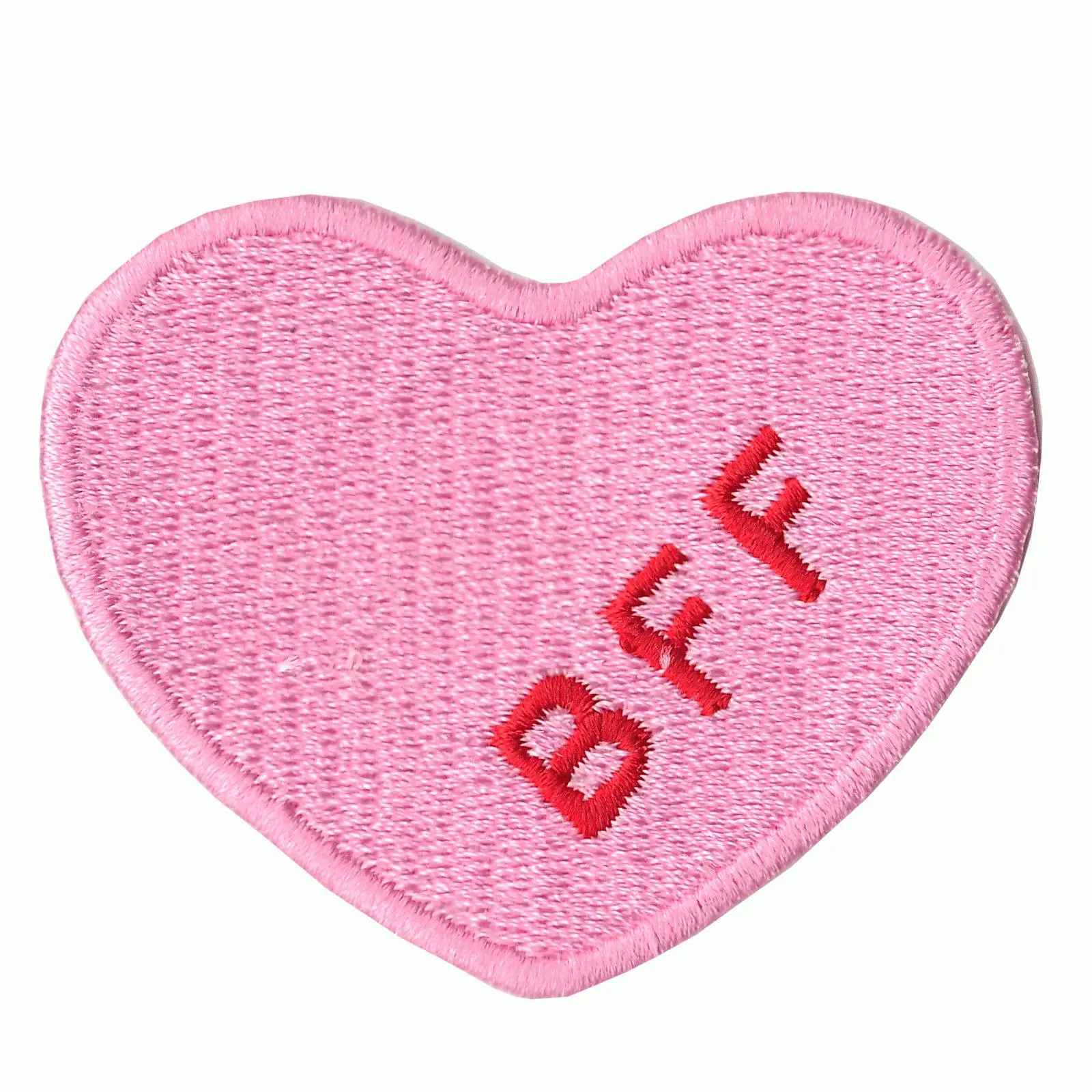 Pink Heart Best Friends Forever "BFF" Embroidered Iron on Patch