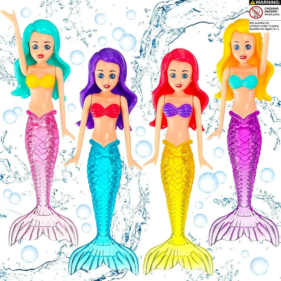 Colorful Mermaid Bath Toys Set, Cute Pool Floats Waterproof Dolls, Suitable for Boys Girls Adults, Fun Swimming Accessories