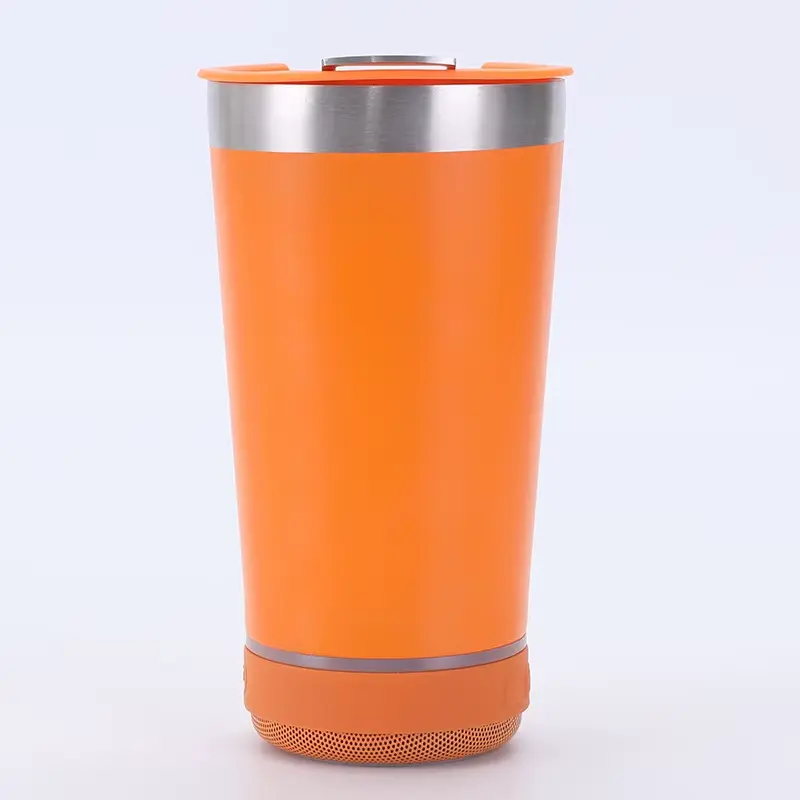 AuraHome 2-in-1 16oz Stainless Steel Insulated Leakproof Tumbler Water Bottle - 1x 16oz Insulation Tumbler, Double Wall Vacuum Sealed, IPX6 Waterproof Detachable Bluetooth Speaker, Impact-Resistance, Portable Travel Coffee Bottle, Father’s Day Gift, Music