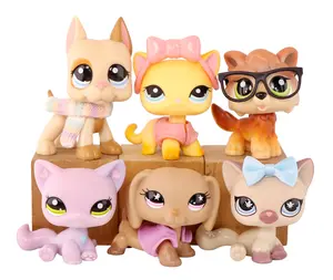 Mini Pet Shop Animal Toys,Collie Dachshund Cocker Spaniel Shorthair Cat Great Dane Kitten Husky and More Mini Pets Toy,with Cute Accessories,Collectable Little Toy