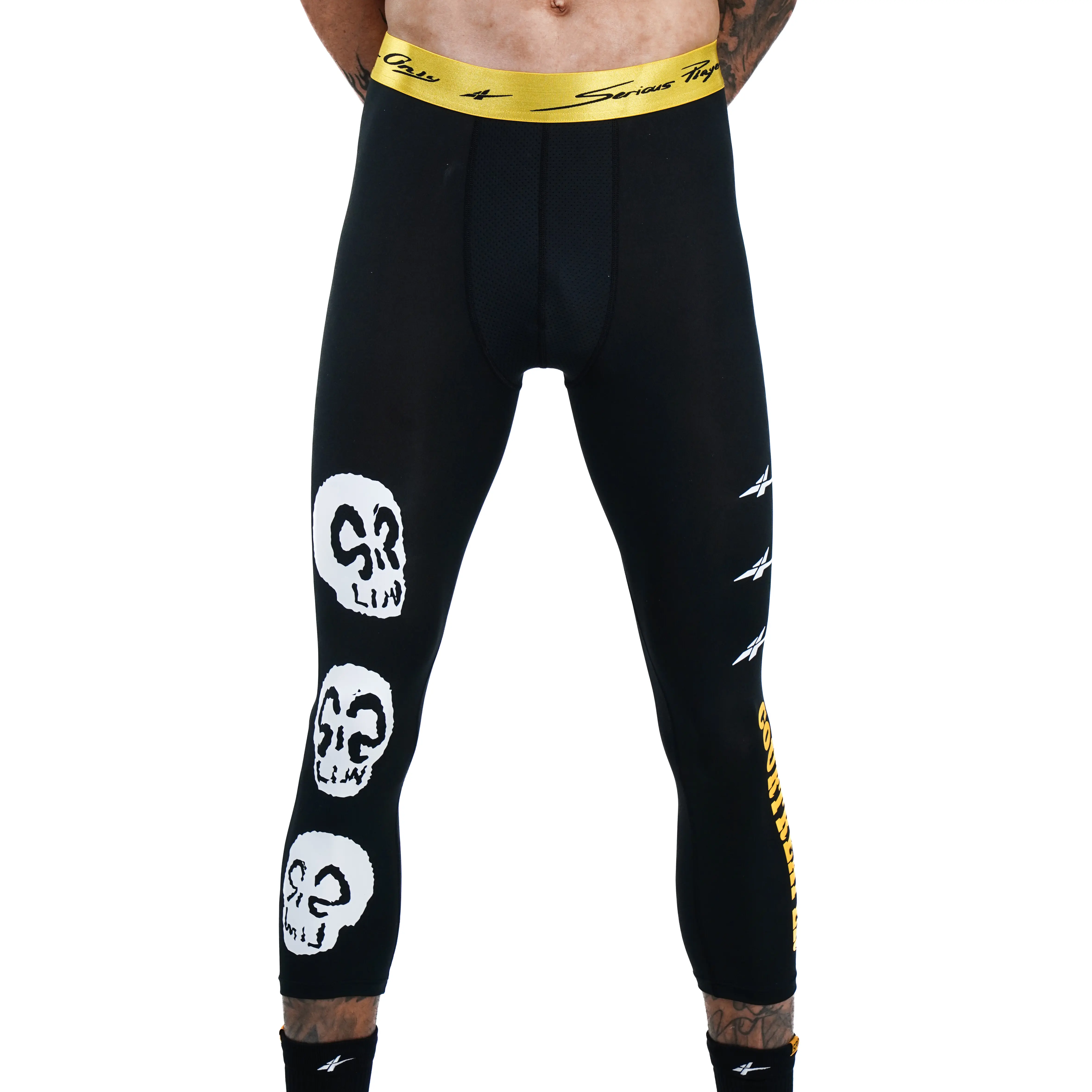 SPO Pro 3/4 Compression Leggings, Moisture-Wicking Base Layer Tights, Targeted Support for Basketball Gym Training Court Performance, COURTREAPER Black, BackToSchool,back to school,back to school haul