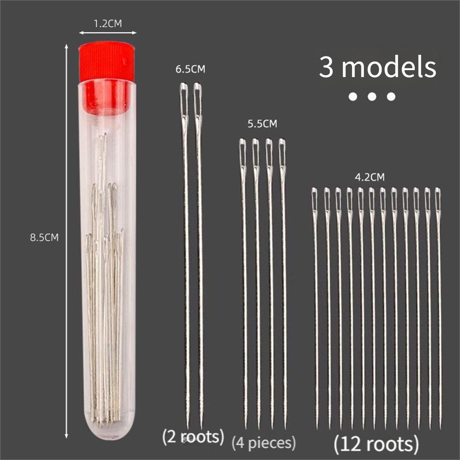 Multi functional big eye steel needle and thread set, containing 64 steel needles and rich wires, compact and portable, easy to handle clothing repair and fabric production, suitable for beginners and professional DIY enthusiasts