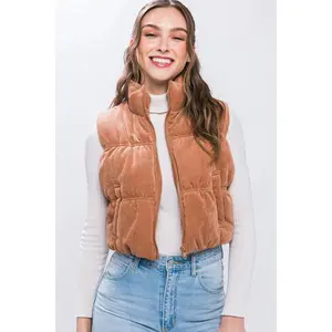 MEGAN CORDUROY PUFFER VEST (CAMEL)
