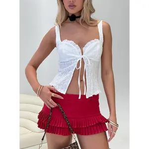 Deei Double Ruffle Mini Skort Poppy Red