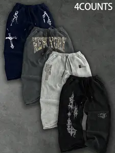 Men's & Women's Casual Joggers 4-Pack, Comfortable Drawstring Design, Soft Fabric, Perfect for Hiking & Outdoor Activities, Sports Pants