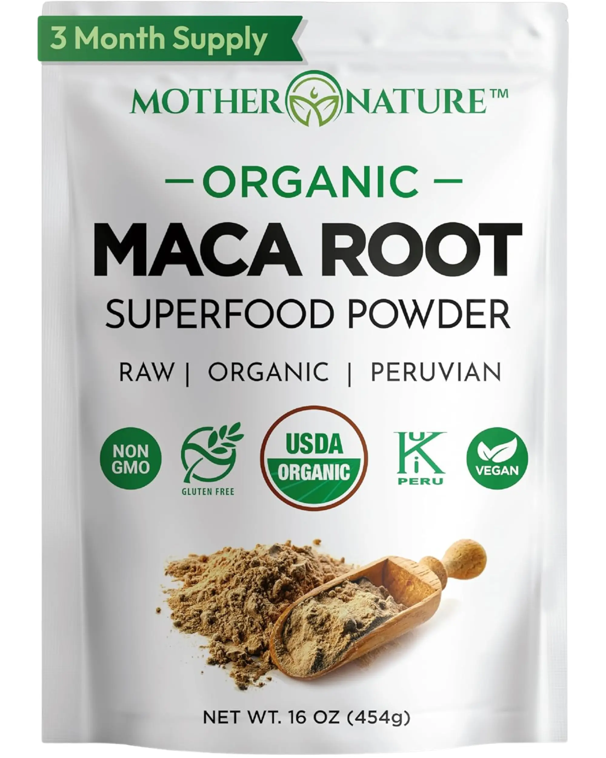 USDA Organic Maca Powder 1lb - Certified Organic, Natural Energy Boost & Hormonal Balance