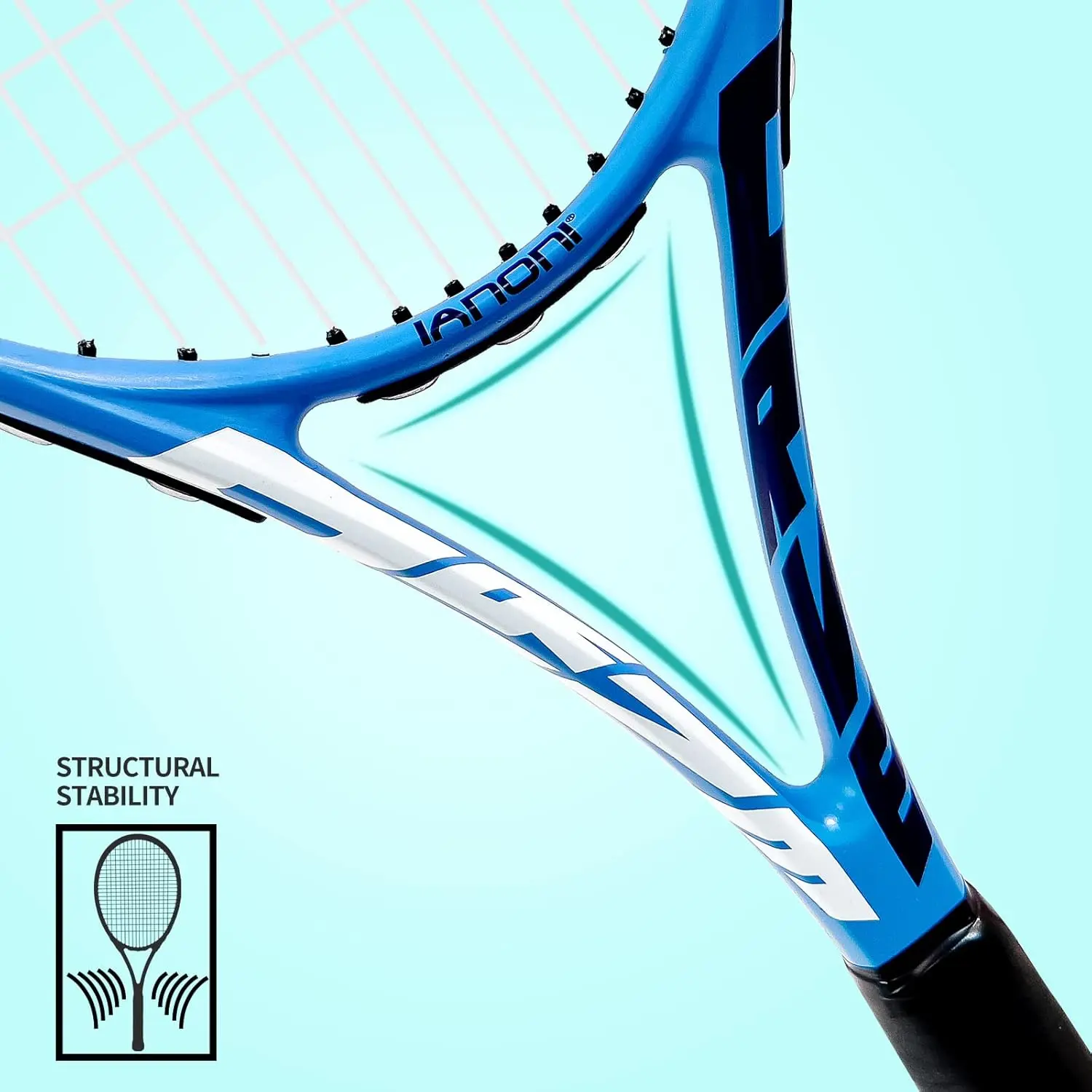 27 Inch Pre-Strung Tennis Rackets for Adults, 2 Player Set with 3 Balls, Grips & Dampers