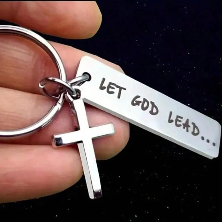 Inspirational Keychain with "With God All Things Are Possible" Matthew 19:26 Verse, Faith-Based Christmas Stocking Stuffer Gift, Religious, Christian, Bible Verse, Birthday, Metal, Round, Silicone, Gift Ideas, Silicone Accents