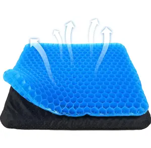 Double Thick Gel Seat Cushion,Double Thick Egg Gel Cushion for Pressure Pain Relief, Breathable Wheelchair Cushion Chair Pads for Car Seat Office Chair Blue/Purpose,SummerVibes