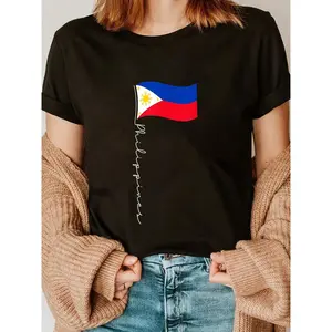 100% Cotton Philippines Signature Flag Pole - Elegant Filipino Flag T-Shirt