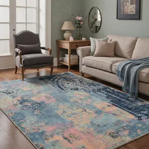 【Deals For You Days】BEIMO Rug – Soft, Pet Friendly, Machine Washable, Non-Slip Area Rug, Home Carpet & Floor Decor, Ideal for Any Room ,ARA1551-INDIGO