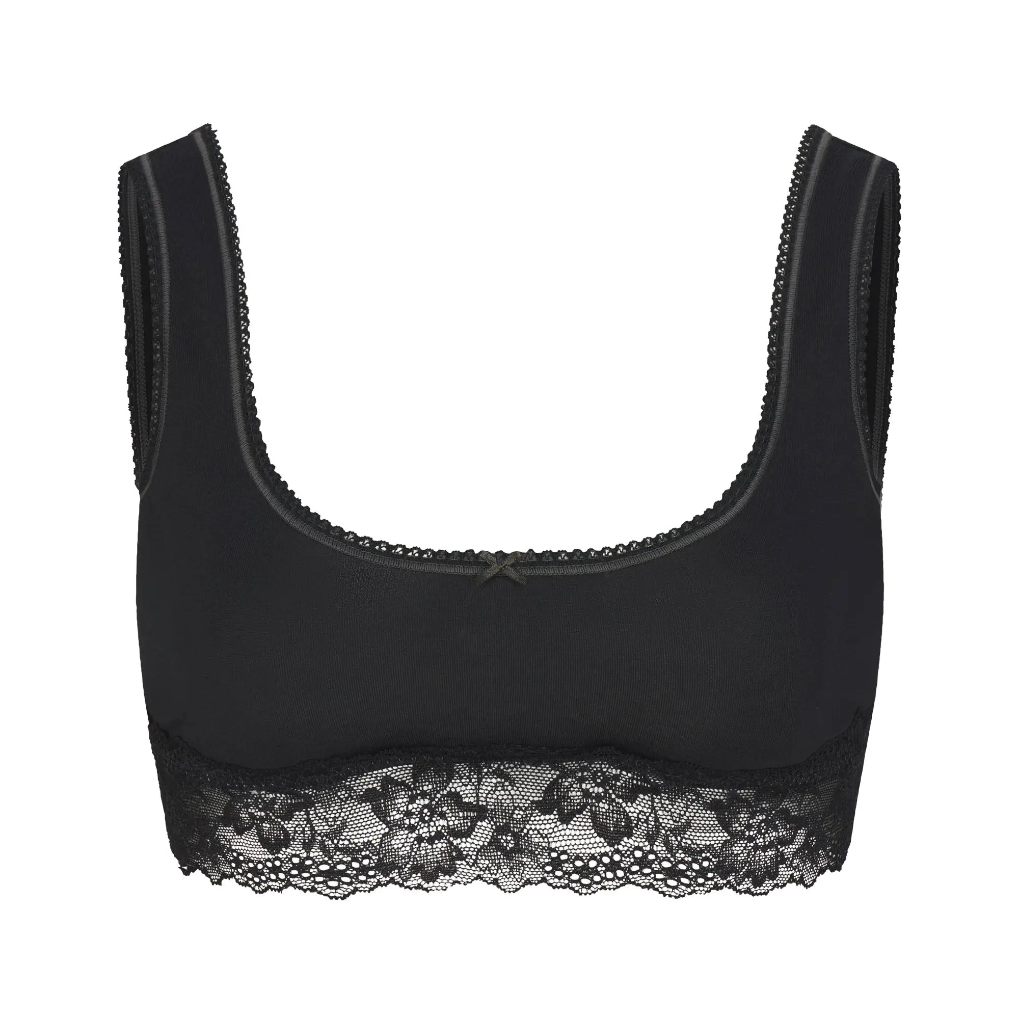 SKIMS LIGHTWEIGHT COTTON LACE SCOOP BRALETTE