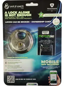 TrackSafe Heavy Duty Padlock with DNA Theft Protection | Anti-Theft Security Lock Kit