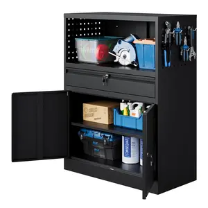 Letaya Metal Garage Storage Cabinet with Locking Doors and Adjustable Shelves, Tool Storage Cabinet with 1 Drawer - 41" Steel Locking Cabinet for Garage,Warehouse