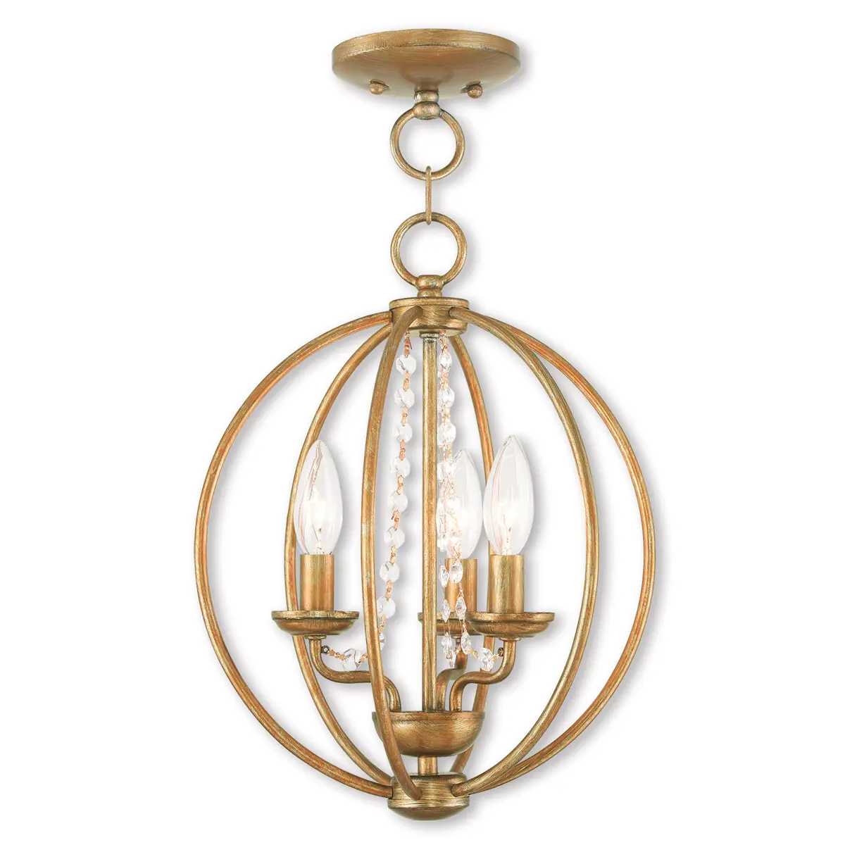 3 Light AGL Mini Chandelier/Flush Mount with Steel base material