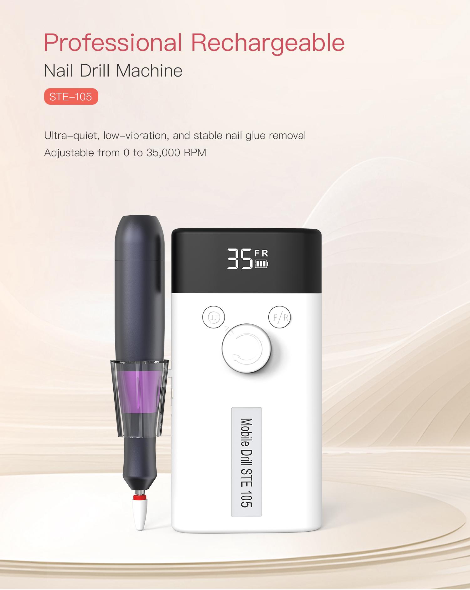 Electric Nail Drill for Beginners – DIY Manicure Kit at Home, Adjustable Speed for Acrylic Nails Gel Removal, Professional Nail Art Tool for Home Use,Nail tech equipment, Electric Nail Drill Kit