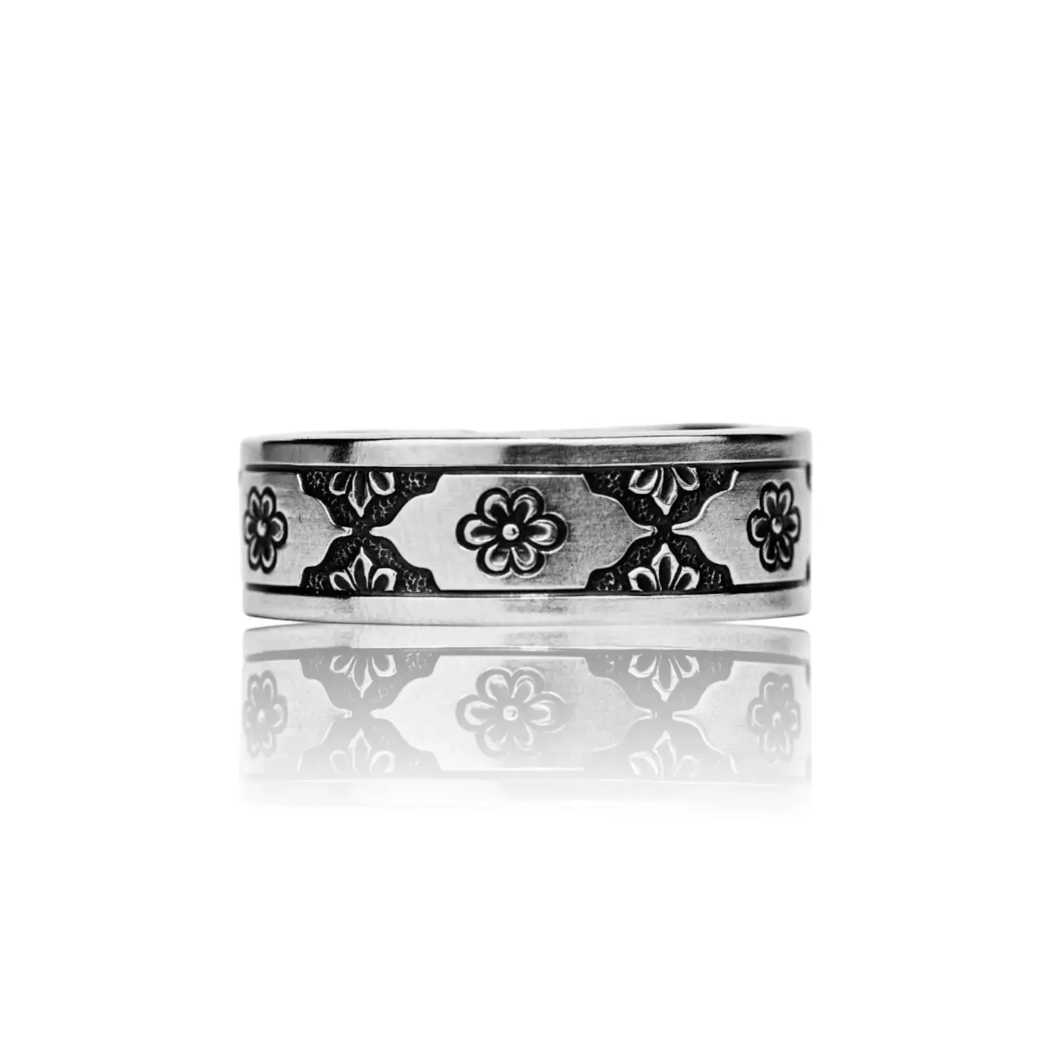 Floral Force - Handcrafted Stainless Steel Floral Spoon Ring