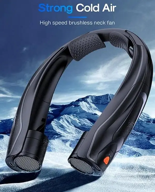Neck Fan with 6 Speeds, 3W High Speed Brushless Motor, 2 Batteries to support up to 20 Hours of Battery Life