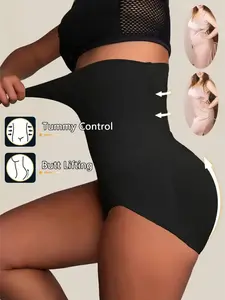 Seamless High Waist Shaping Panty, Tummy Control Shapewear for Women, Casual Minimalist Slim Fit Trousers, Elastic Waist, All Seasons