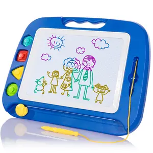 SGILE Large Magnetic Drawing Board - 16 x 13 Inches, Doodle Pad with 4 Magnetized Stamps, Non-BPA, Ergonomic Shape for Preschoolers Play