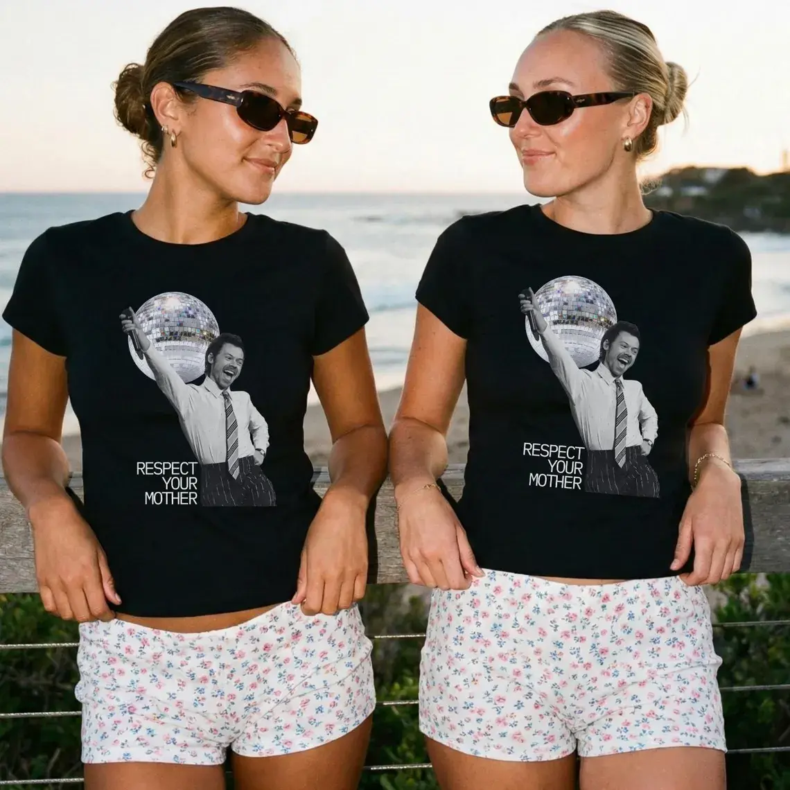 Respect Your Mother Harry Styles, Disco Shirt, Disco Ball Baby Tee, Harry Styles Concert Merch, Occasional Merch Album Top, Music Lover Tee