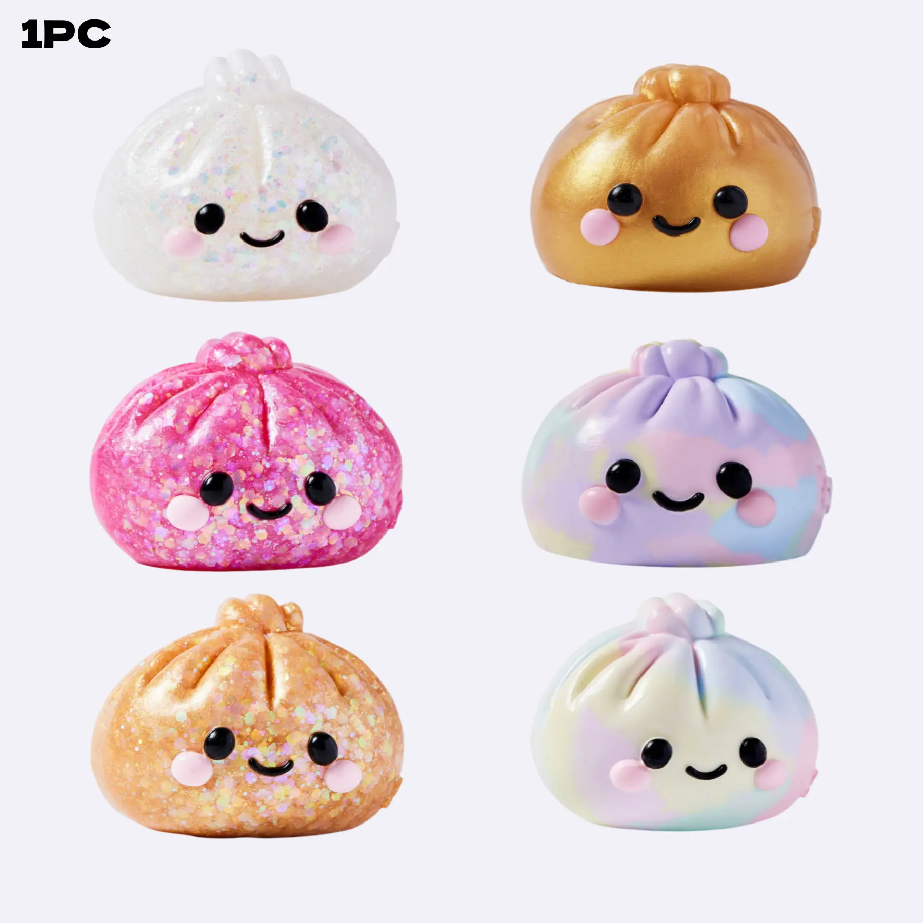 TABASQUISHY Dumpling Toy, Cute Soft Sensory Fidget Squeeze Ball, Slow Rising, Desk Toy,can be used as decoration for bags or for collection(6 colors)