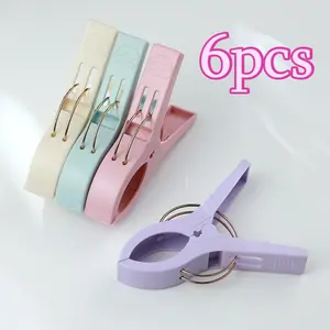 6pcs Home Multi-functional Clothes Clips for Drying Clothes Plastic Clothespins for Drying Quilts and Bedding