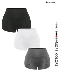 Women's All Over Print Ribbed Fabric Shorts, Casual Comfy Breathable Skinny Shorts for Daily Wear, Ladies Bottoms for All Seasons