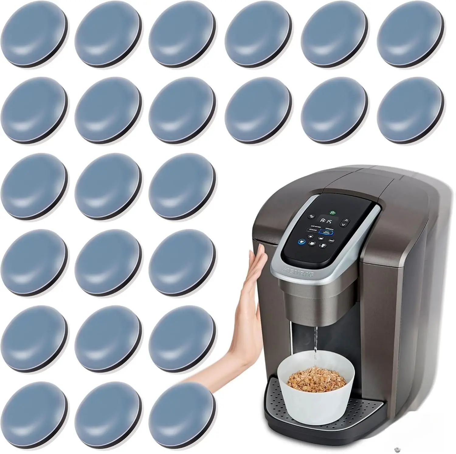 Appliance Sliders for Kitchen 24 PCS Self-adhesive Small Kitchen Finds Appliance Slider Hacks Easy to MovIing & Space Saving Must Have Home Gadgets Mixer Accessories for Countertop