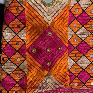 Traditional Women's Embroidered Dupatta with Thread Work and Mirrors - Phulkari Design - Dress, Womenswear Comfort Bridal Chiffon Elegant Embroidery Lightweight Elegance Accessory Comfortable valentine outfit bill blass