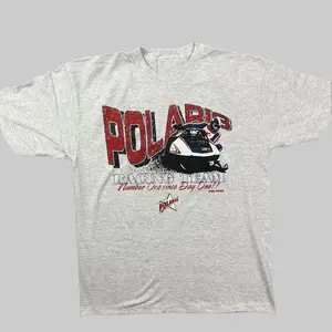 1970s Vintage Polaris Racing Snowmobile Thrill Team Sweatshirt Hoodie T-Shirt 2 Sided Reprint
