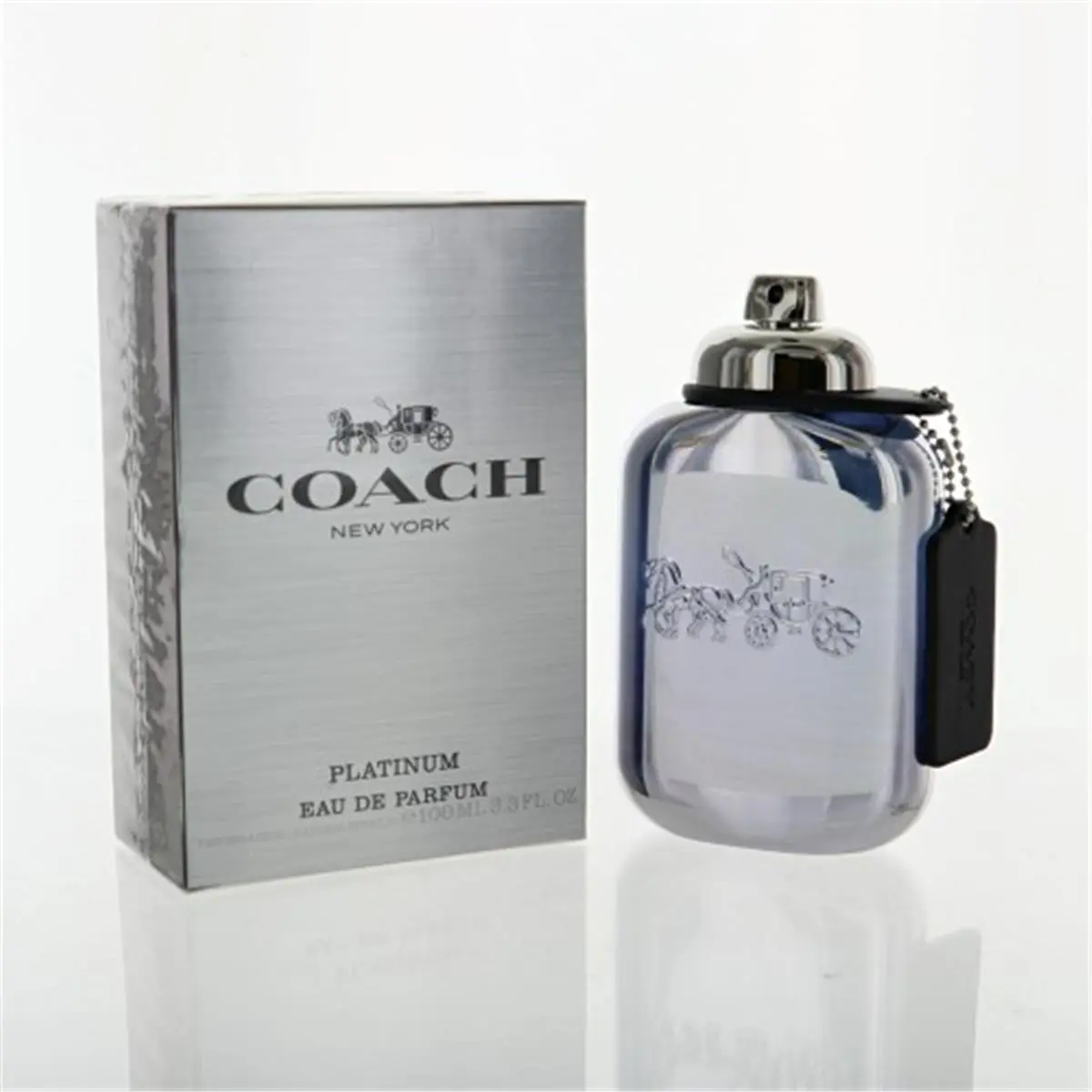 Coach Men's 3.3oz Platinum EDP Cologne Fragrance Spray - Soft Clean Citrus-Woody Spice & Pear Blend, 3-3.9 fl oz, for Casual Wear, Soft Clean Fragrance, Scented Cologne