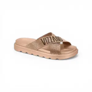 DIDIRAY Vizzano Women's Summer Sandals - Black Synthetic Leather Round Toe Elevated Wedge Flatform Shoes for Casual Events & Outings Water Proof Stylish Footwear Slipper