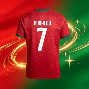 2026 Portugal Home Short Sleeve 7# Cristiano Ronaldo Soccer Jersey Red Football Jersey Quick Drying