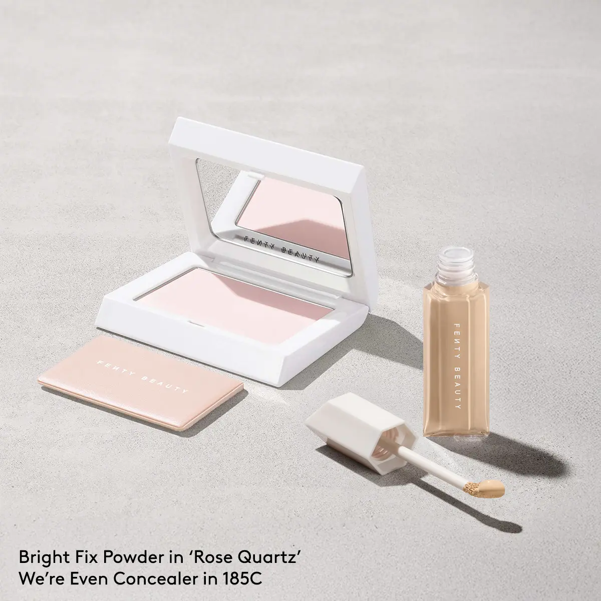 Fenty Beauty Undereye Brightening Duo: We’re Even Hydrating Longwear Concealer + Bright Fix Instant Brightening + Blurring Powder Fenty Beauty Undereye Brightening Duo: We’re Even Hydrating Longwear Concealer + Bright Fix Instant Brightening + Blurring Powder