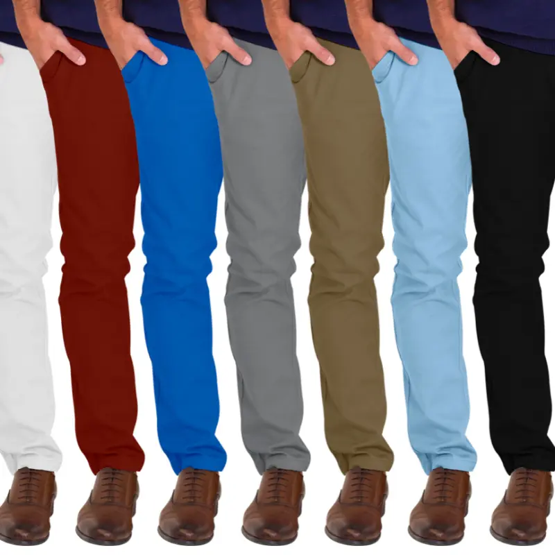 WESTACE Mens Chino Pants Athletic-Fit Stretch Cotton Comfort Flat Front Casual Stretch Chino Pants 30W–40W
