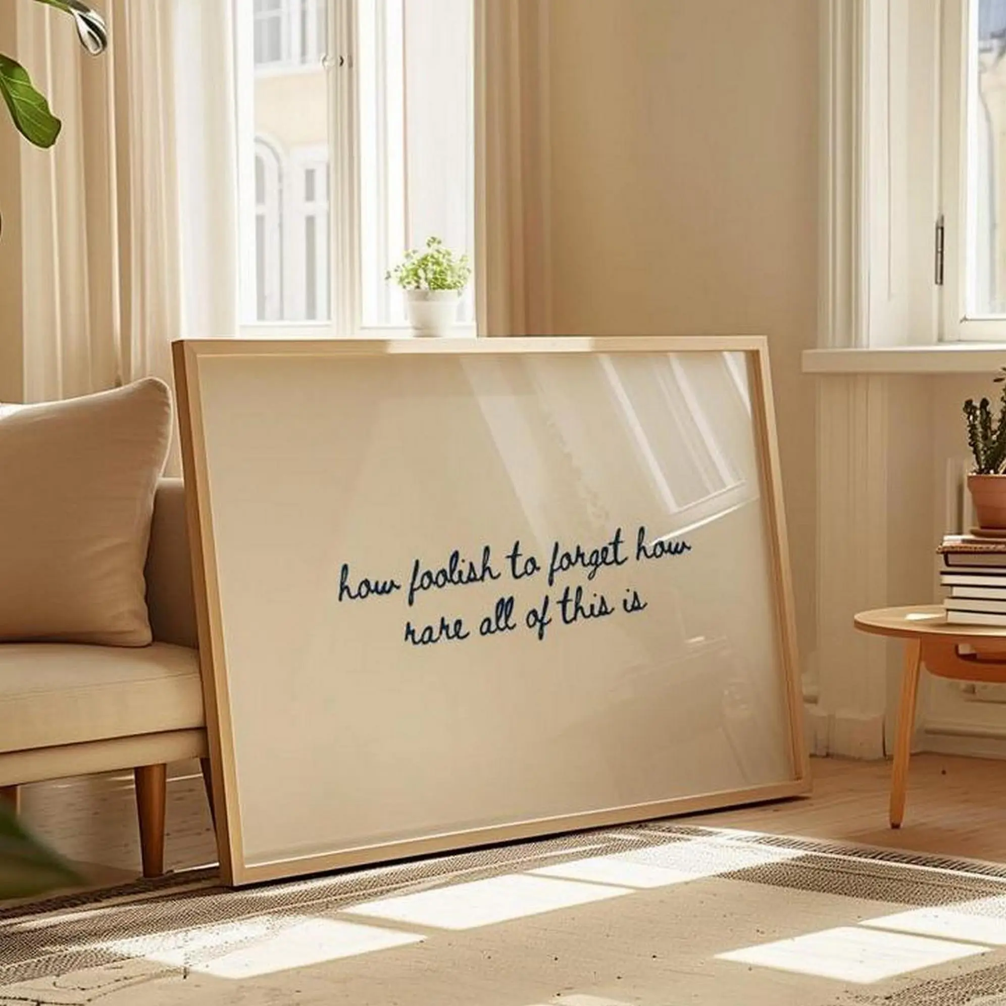 How Foolish to Forget horizontal Minimalist Inspirational Quote Wall Art Poster - No Frame