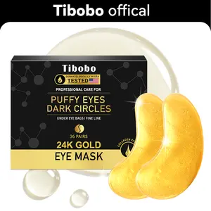[Tibobo Official] 24K Gold Eye Mask - Hydrating & Soothing Formula with Hyaluronic Acid for Dark Circles and Puffiness, Lightweight for Daily Use